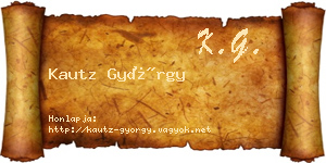Kautz György névjegykártya