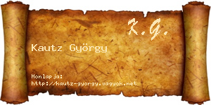Kautz György névjegykártya